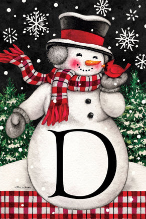 Snowman & Cardinal Mono D  5291  Decorative Flag