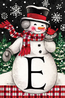 Snowman & Cardinal Mono E  5292  Decorative Flag