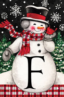 Snowman & Cardinal Mono F  5293  Decorative Flag