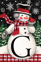 Snowman & Cardinal Mono G  5294  Decorative Flag