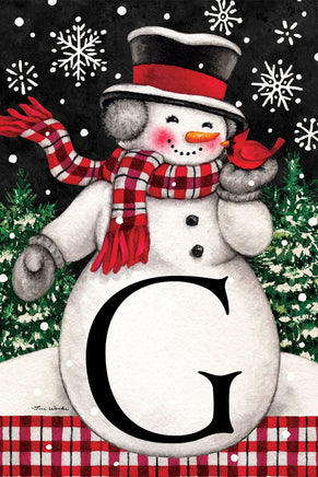 Snowman & Cardinal Mono G  5294  Decorative Flag