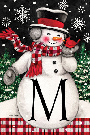 Snowman & Cardinal Mono M  5299  Decorative Flag