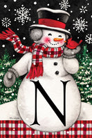 Snowman & Cardinal Mono N  5300  Decorative Flag