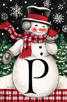 Snowman & Cardinal Mono P  5301  Decorative Flag