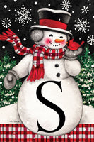 Snowman & Cardinal Mono S  5303  Decorative Flag