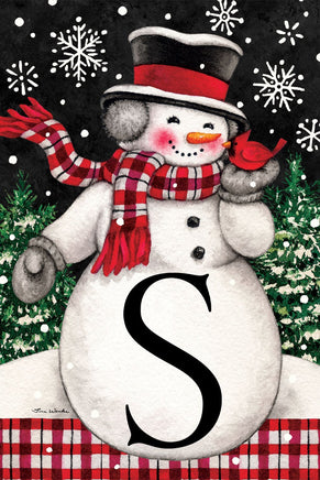 Snowman & Cardinal Mono S  5303  Decorative Flag