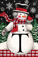 Snowman & Cardinal Mono T  5304  Decorative Flag