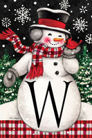 Snowman & Cardinal Mono W  5305  Decorative Flag