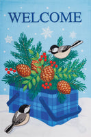 AppliqueWinter Basket  5344  Decorative Flag