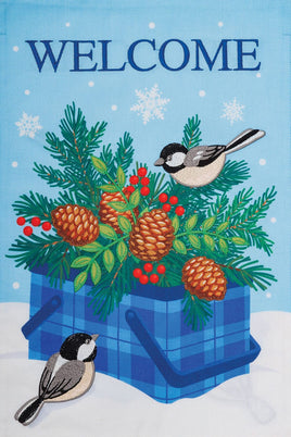 AppliqueWinter Basket  5344  Decorative Flag