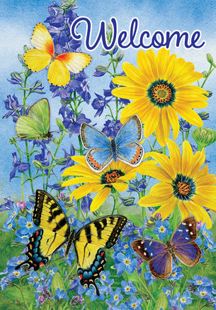 Blue and Yellow Butterflies  5362  Decorative Flag