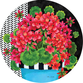 Custom Décor Blue Pot Geranium 5365SC Suncatcher sold by If It's Flags