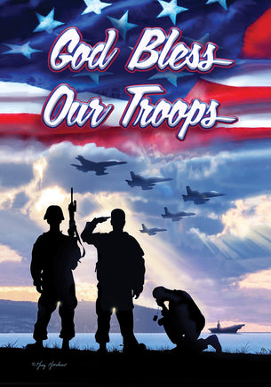 Bless Our Troops  5397  Decorative Flag