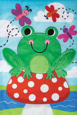AppliqueFrog on Toadstool  5411  Decorative Flag