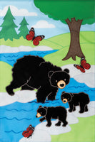 AppliqueBlack Bear Family  5412  Decorative Flag