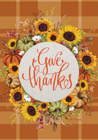 Give Thanks Wreath  5456  Decorative Flag