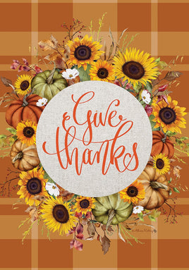 Give Thanks Wreath  5456  Decorative Flag
