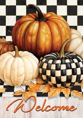 Checkered Pumpkin  5463  Decorative Flag