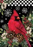 Cardinal Pine Cones  5486  Decorative Flag