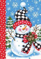 Checkered Snowman  5495  Decorative Flag