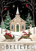 Church and Sleigh  5499  Decorative Flag