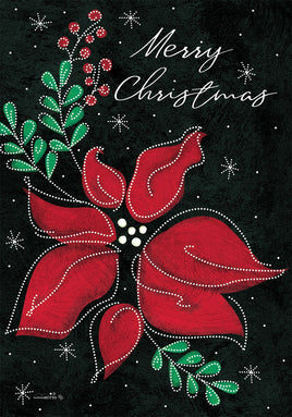 Poinsettia on Black  5503  Decorative Flag