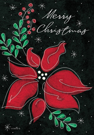 Poinsettia on Black  5503  Decorative Flag