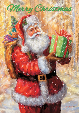 Santa on Gold  5504  Decorative Flag