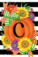 Monogram CPumpkin Splendor  5516  Decorative Flag