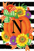 Monogram NPumpkin Splendor  5526  Decorative Flag