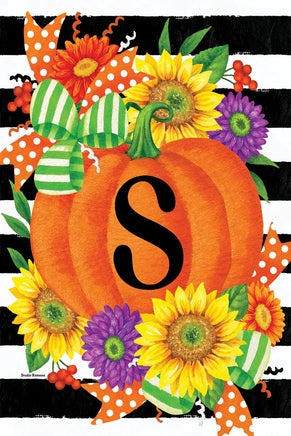 Monogram SPumpkin Splendor  5529  Decorative Flag