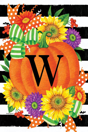 Monogram WPumpkin Splendor  5531  Decorative Flag