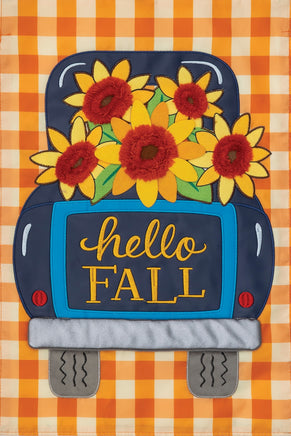 AppliqueSunflower Truck  5561  Decorative Flag