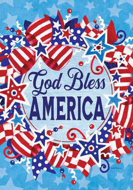 GOD BLESS WREATH  5612  Decorative Flag