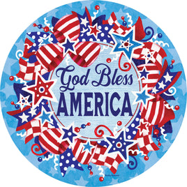 Custom Décor GOD BLESS WREATH 5612SC Suncatcher sold by If It's Flags