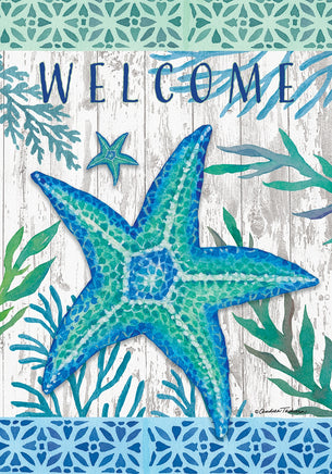 TEAL STARFISH  5618  Decorative Flag