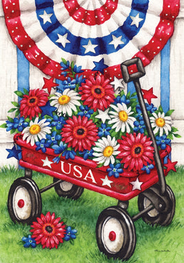 PATRIOTIC WAGON  5627  Decorative Flag