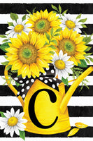 MONOGRAMCSUNFLOWER WATERING CAN  5634  Decorative Flag