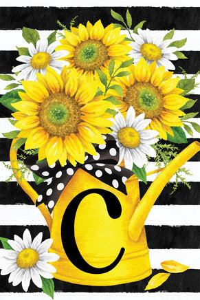 MONOGRAMCSUNFLOWER WATERING CAN  5634  Decorative Flag