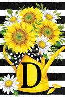 MONOGRAMDSUNFLOWER WATERING CAN  5635  Decorative Flag