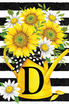 MONOGRAMDSUNFLOWER WATERING CAN  5635  Decorative Flag