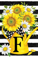 MONOGRAMFSUNFLOWER WATERING CAN  5637  Decorative Flag