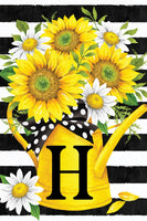 MONOGRAMHSUNFLOWER WATERING CAN  5639  Decorative Flag