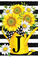 MONOGRAMJSUNFLOWER WATERING CAN  5640  Decorative Flag