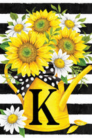 MONOGRAMKSUNFLOWER WATERING CANFM  5641  Decorative Flag