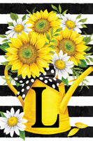 MONOGRAMLSUNFLOWER WATERING CAN  5642  Decorative Flag