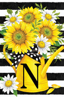 MONOGRAMNSUNFLOWER WATERING CAN  5644  Decorative Flag