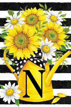 MONOGRAMNSUNFLOWER WATERING CAN  5644  Decorative Flag