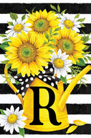 MONOGRAMRSUNFLOWER WATERING CAN  5646  Decorative Flag