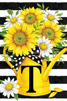 MONOGRAMTSUNFLOWER WATERING CAN  5648  Decorative Flag